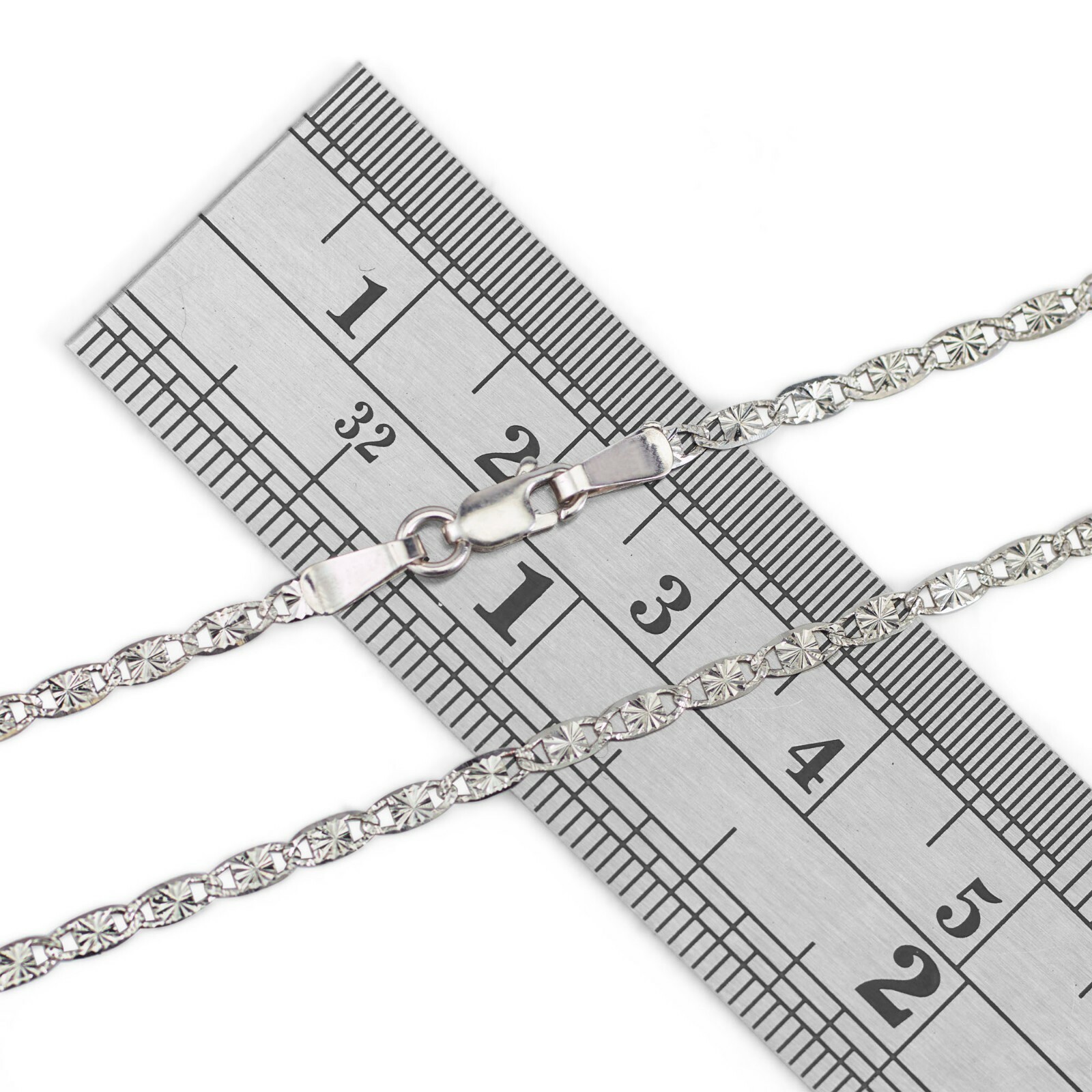 14k Gold Necklace Solid White Gold Valentino Chain 16/18/20 Inches 2.0 MM