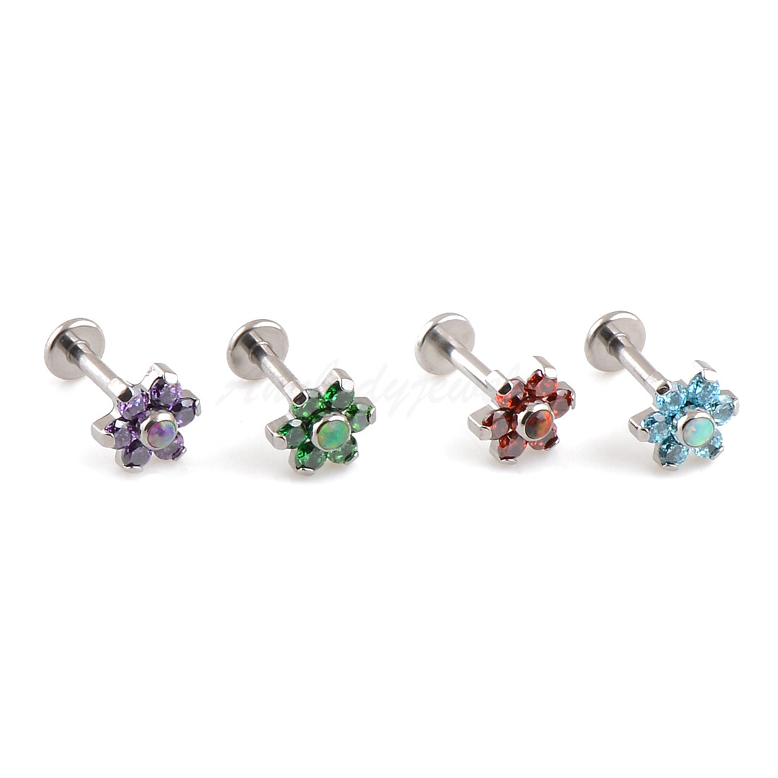 16g G23 Titanium FLOWER Cartilage Tragus Labret Forward Helix Ear Earring Stud