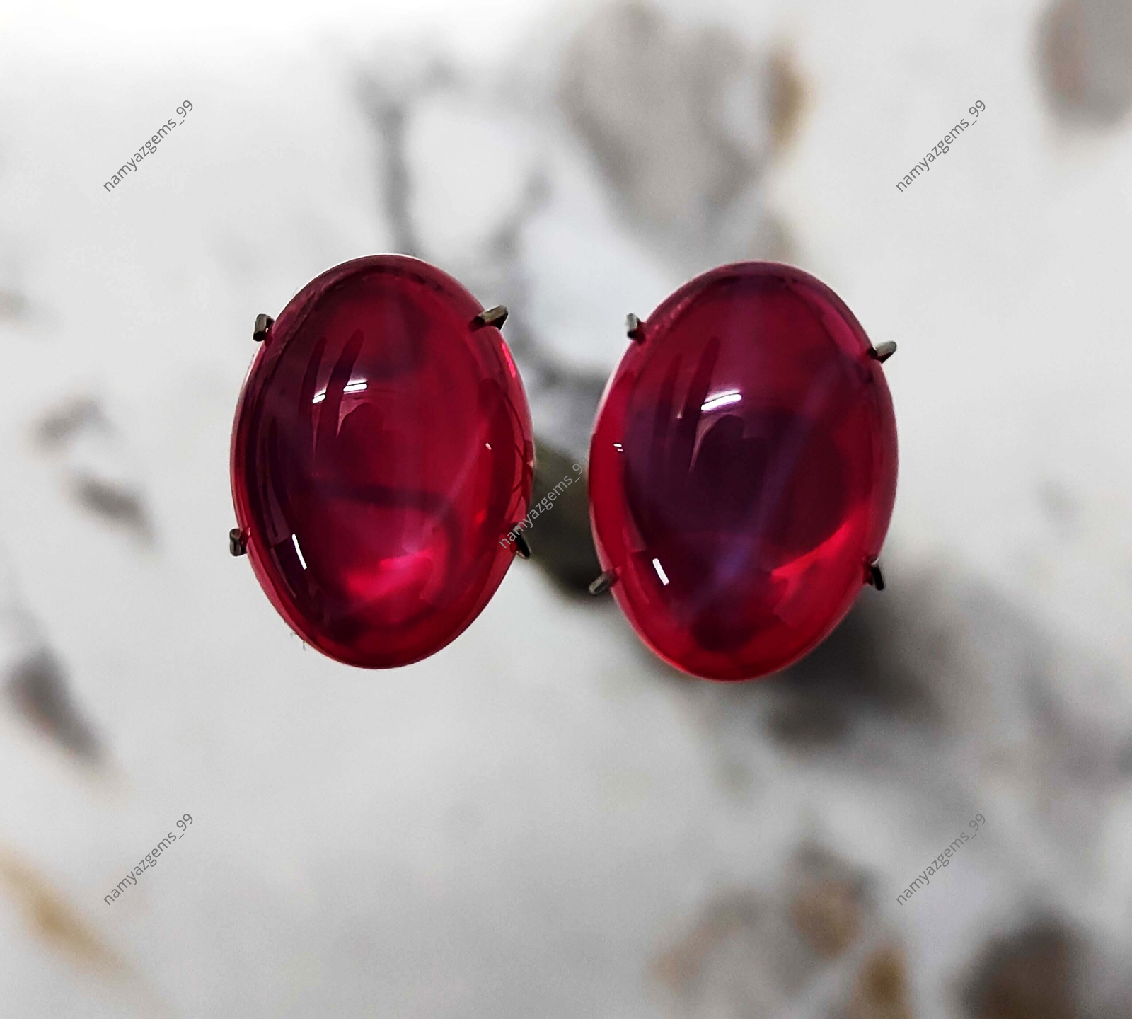 6 Rays NATURAL RED Star Ruby 20 Ct Oval Cabochon CERTIFIED Loose Gemstone