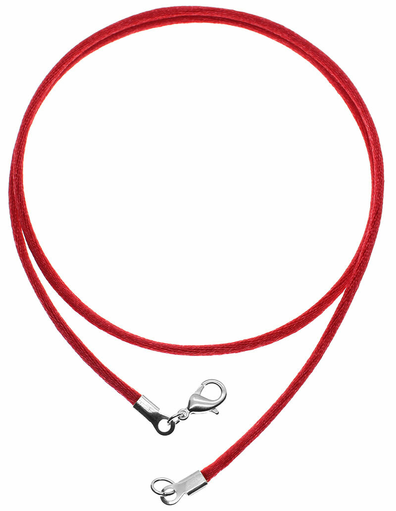 Red Satin Silk Cord Necklace Silver/Gold Clasp 16″ 18″ 20″ 22″ 24″ 26″ 28″ 30″