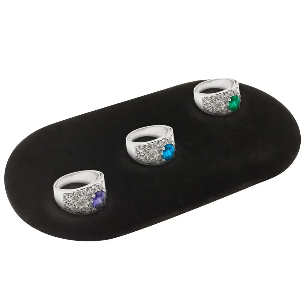 Black Velvet Oval Jewelry Presentation Display Pad – 2 Sizes Available