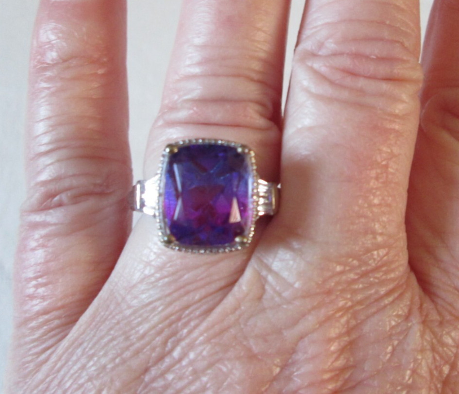 Midnight Fuchsia Platinum over Sterling Silver Ring (Size 10) 6.40 ctw