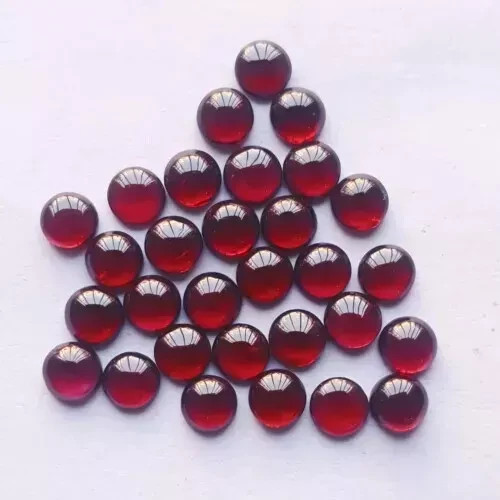 AAA+ Natural Garnet Cabochon Round Shape Loose Gemstone
