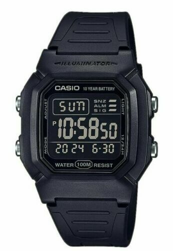 Casio W800H-1BV, Chronograph Watch, 100 Meter WR, Alarm, Date, 10 Year Battery