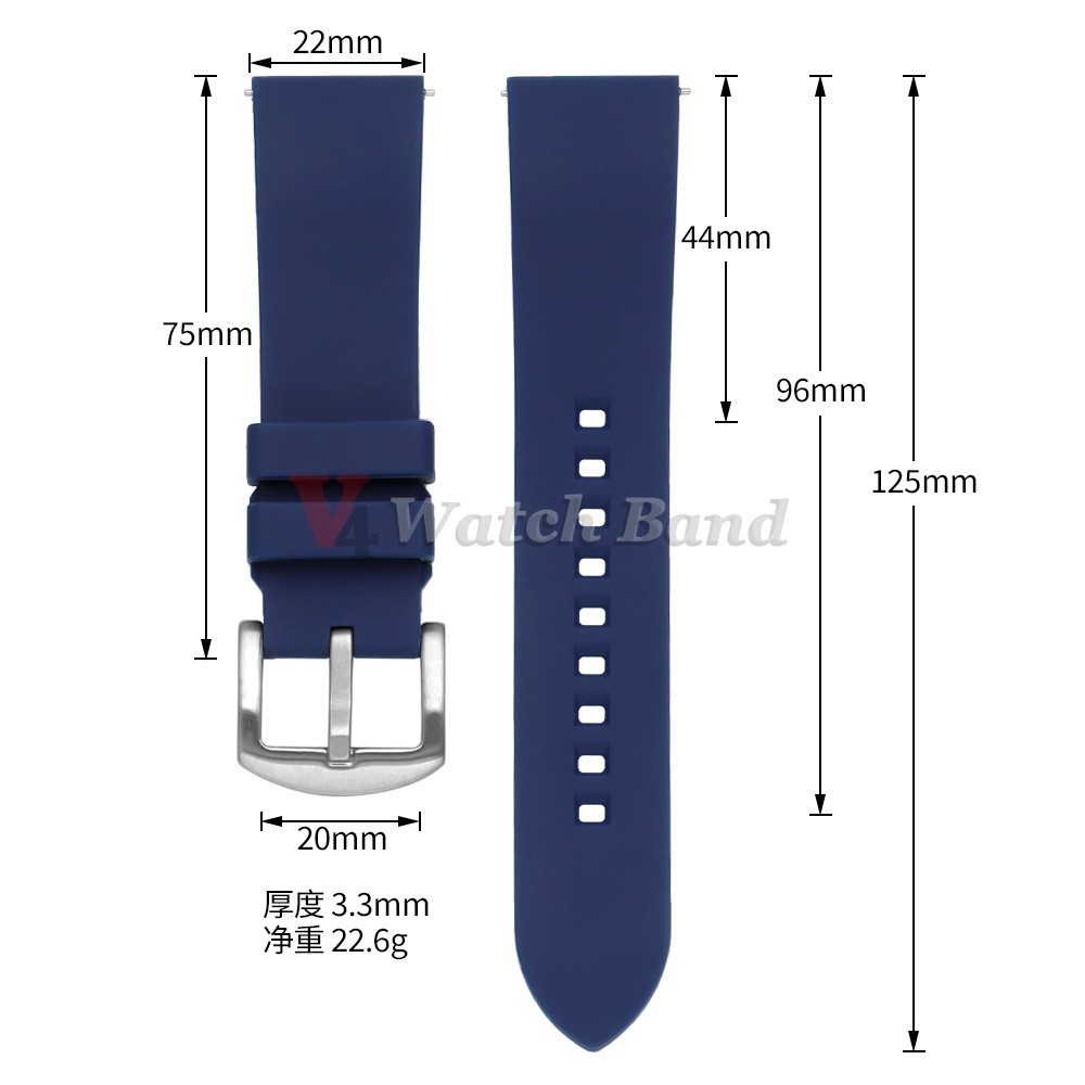 Universal Silicone Watch Strap 18-24mm Quick Release Rubber Sport Band