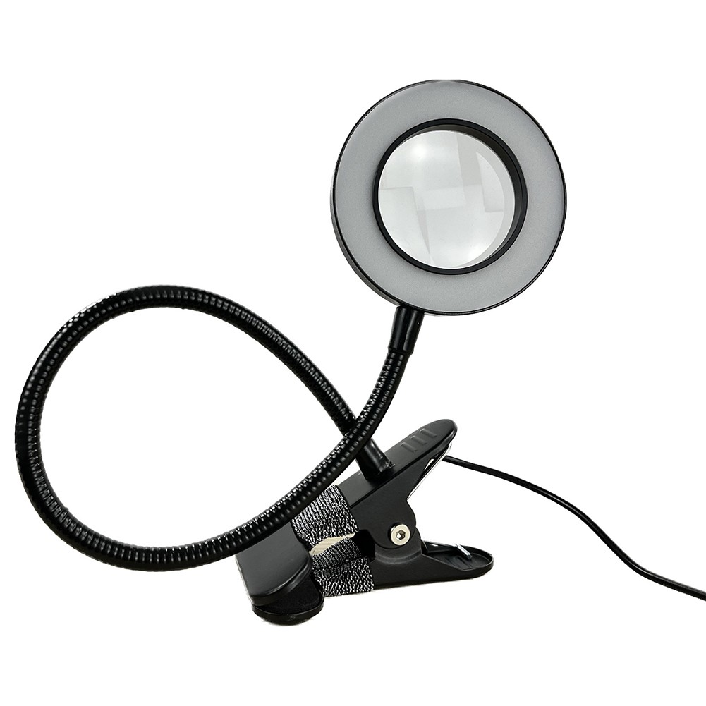 10X Magnifying Glass Desk Light Magnifier LED Lamp Reading Lamp With Base&Clamp