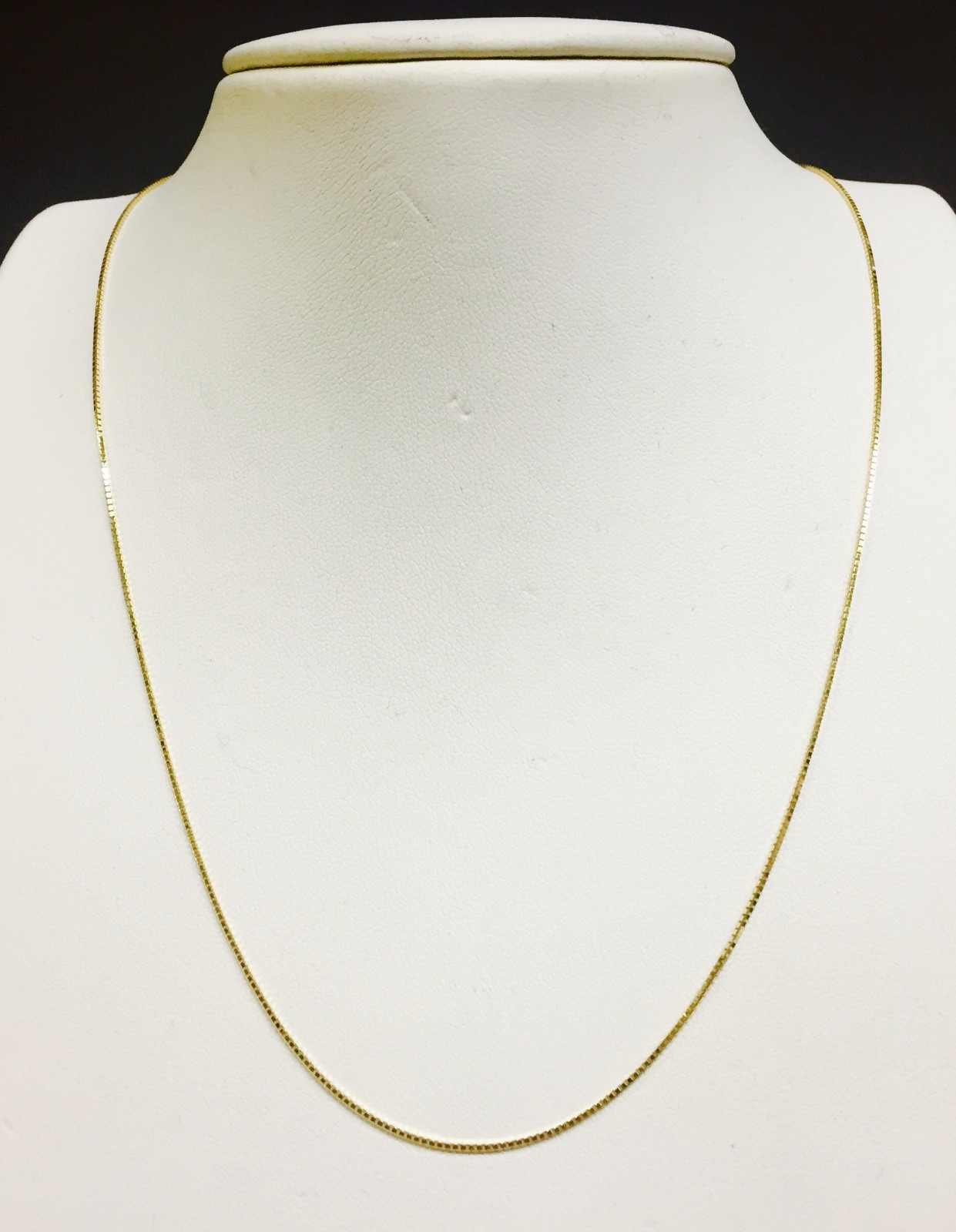 14k Yellow Gold 24″ Classic Box Link Pendant Chain/Necklace 0.7mm 2 grams