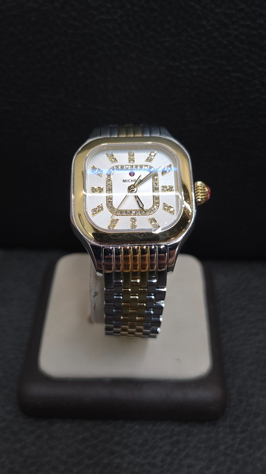 Michele Meggie MMW33B001 Set, Two-Tone Diamond Dial, 7″ Band, 29mm Case Watch
