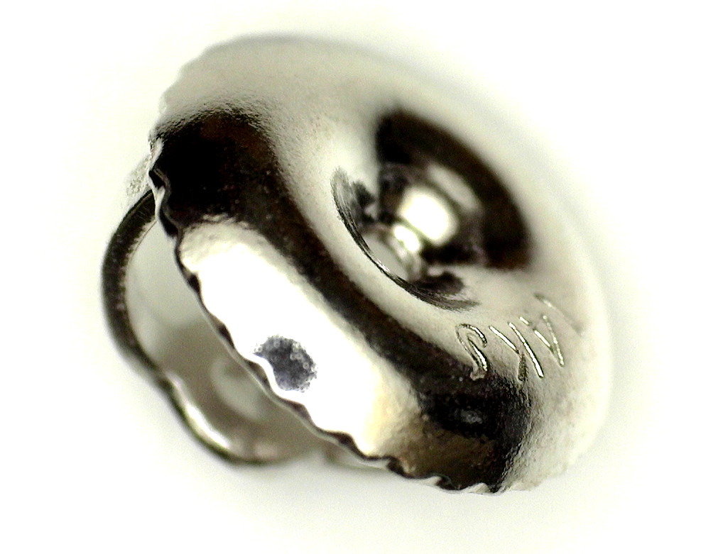 14K White Gold Round Pre-Notched Stud Earring Mount Setting Threaded 1 Piece