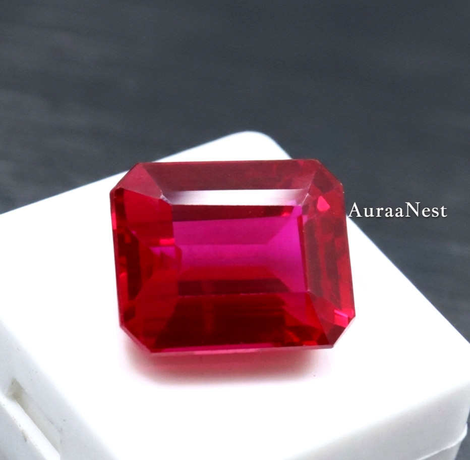 Certified Natural Blood Pink Sapphire 23 Ct Emerald Cut Loose Gemstone 16x14mm