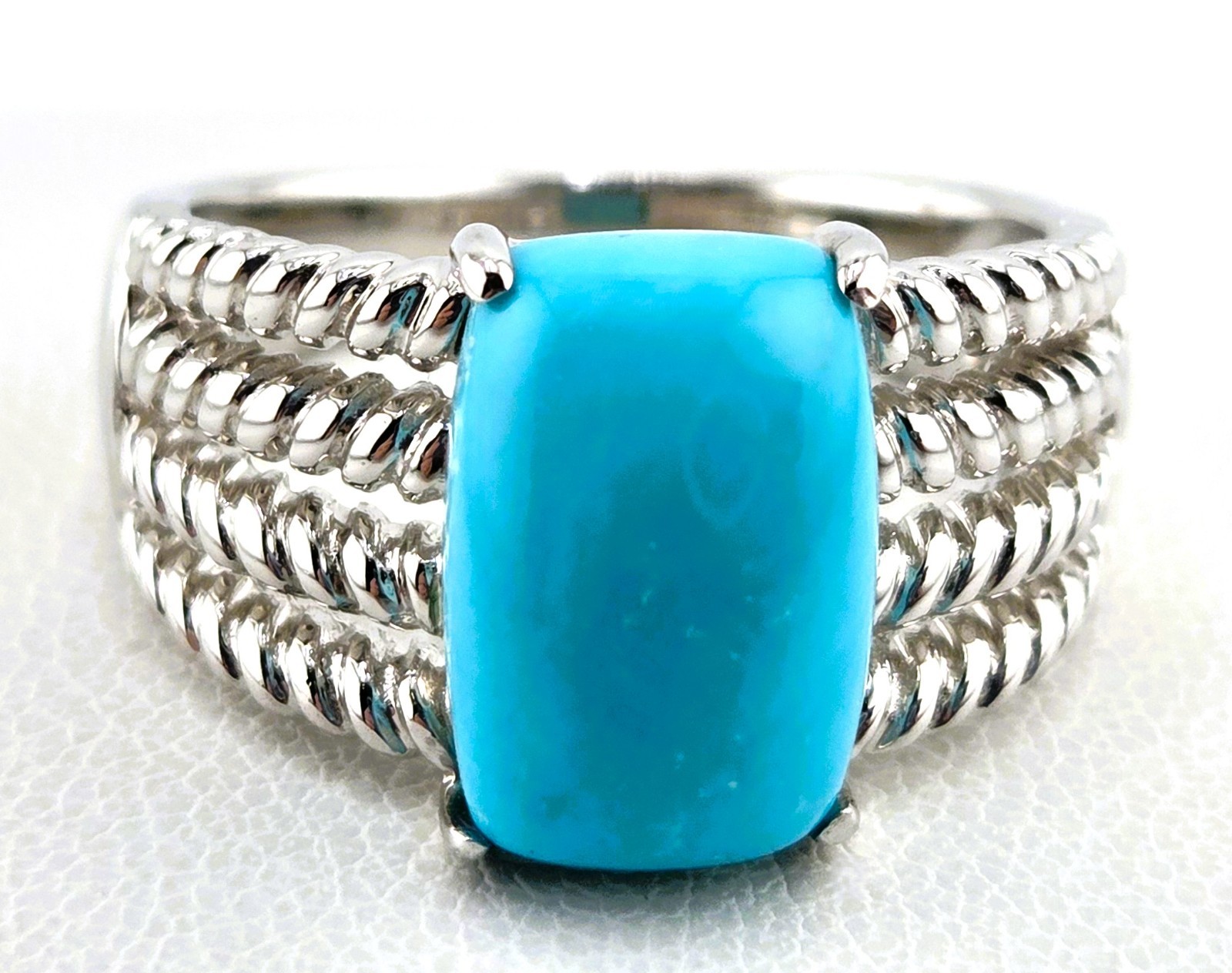Turquoise Sleeping Beauty Ring Size 7 Sterling Silver 925 Thailand 1623