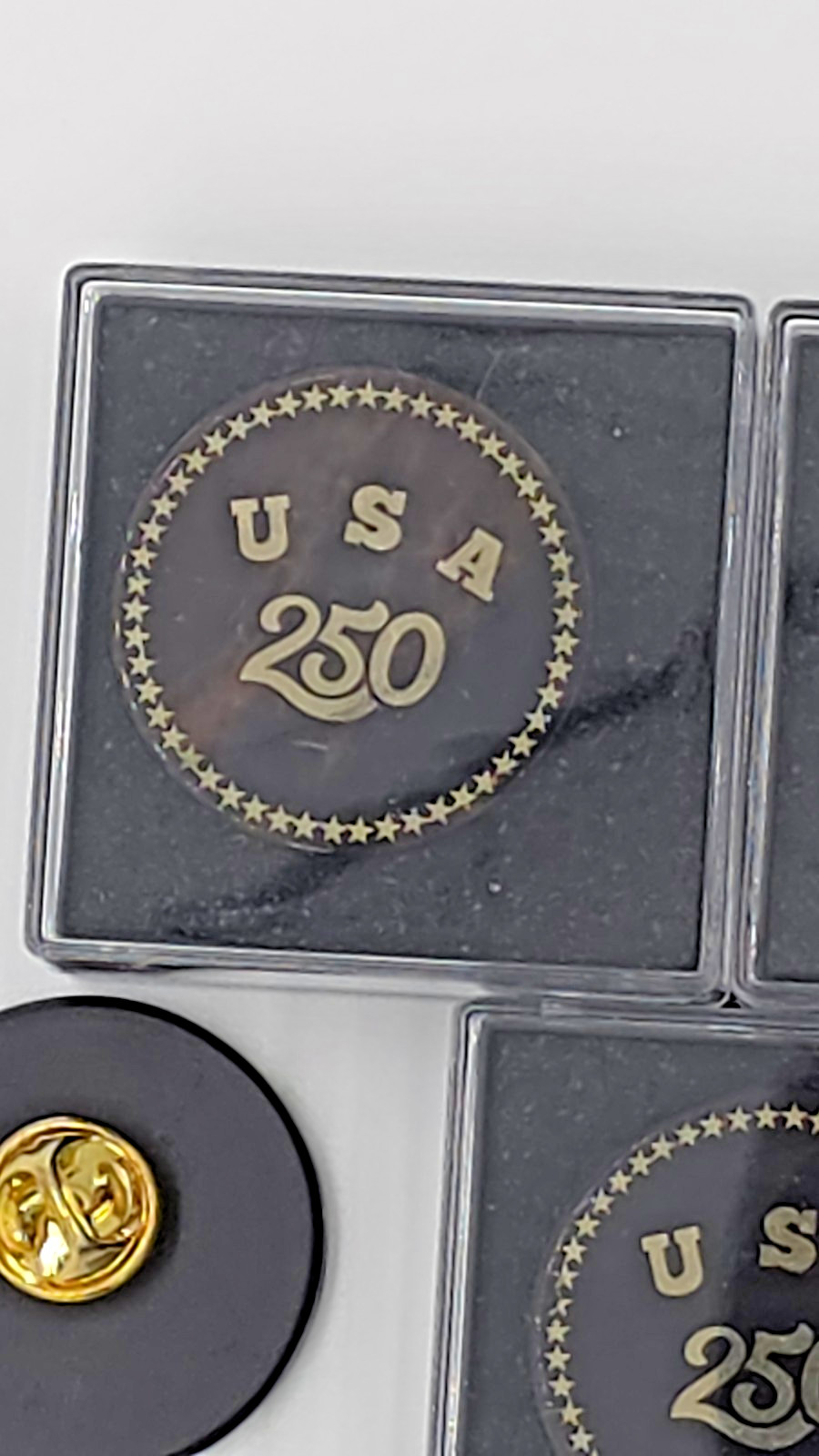 USA 250th Anniversary Obsidian Stone Pin Set OF 5 Badge 1.2″Limited Edition