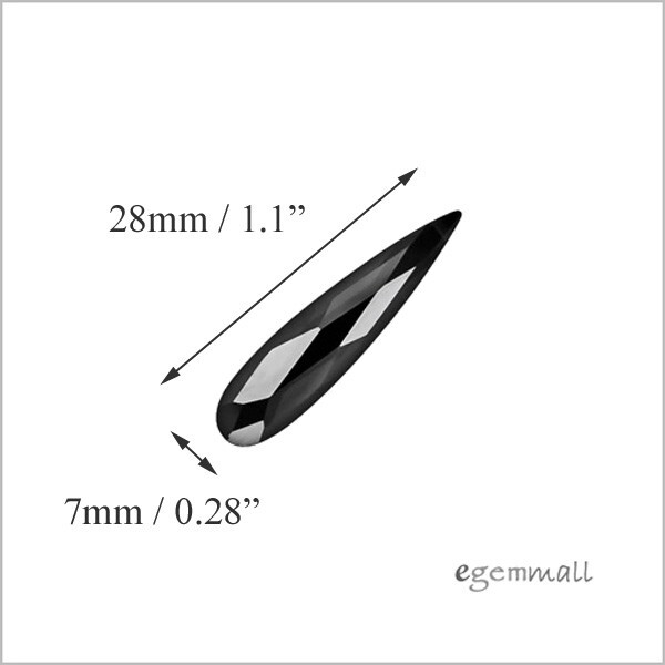 2 Cubic Zirconia Faceted Flat Teardrop Briolette Pendant Beads 7 x 28mm (1.1″)