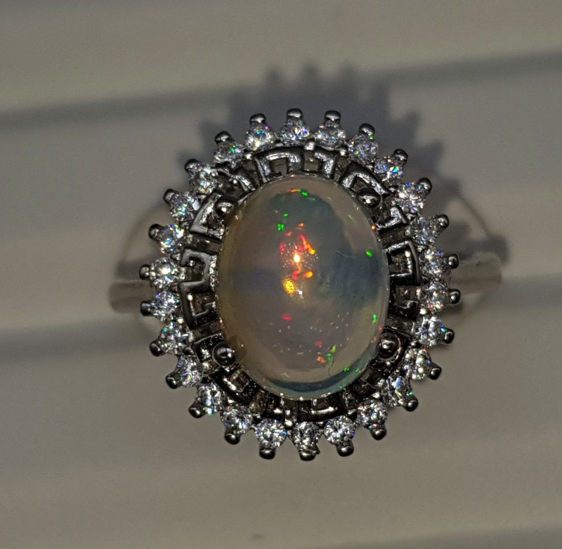 4.24Grams Natural Multi Fire Opal Silver Ring 925 Sterling Silver Ring Size 7