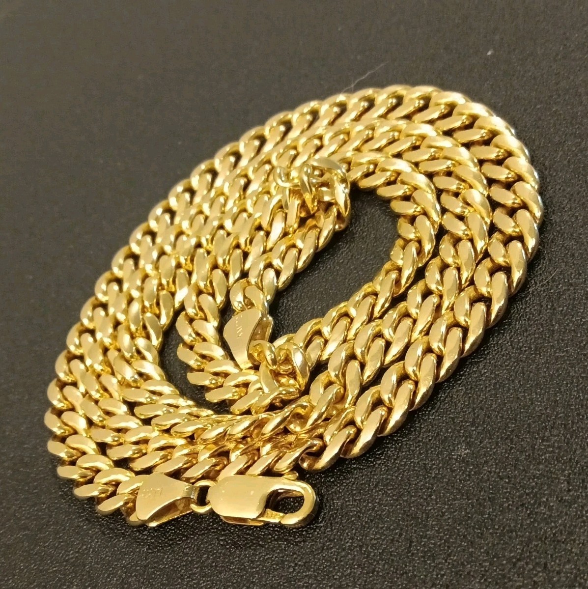 Solid 14k Yellow Gold Miami Curb Link Chain 20″ 5.5mm W 5.5mm Lobster Clasp