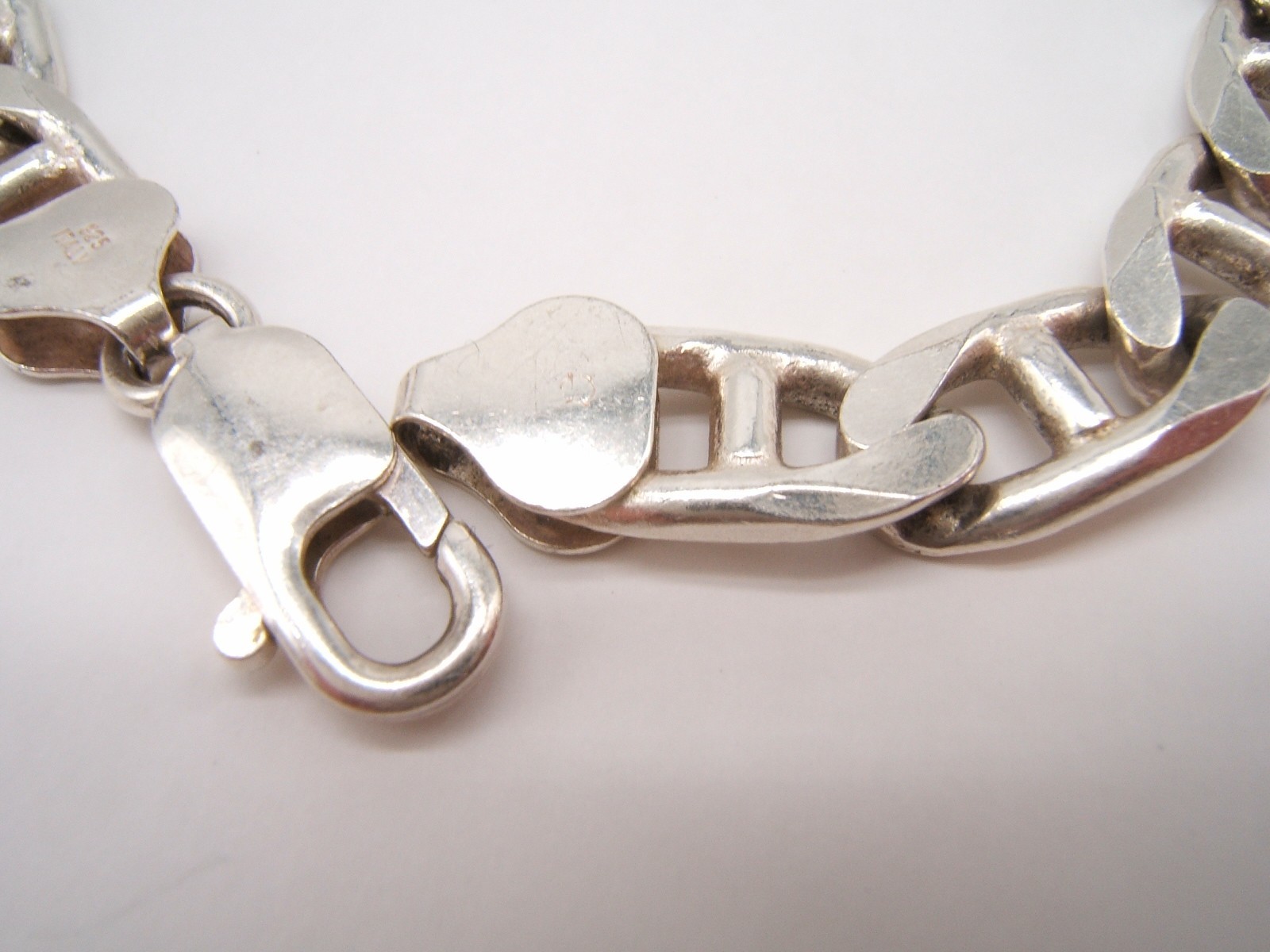 VTG STERLING SILVER MARINER CHAIN BRACELET 8 1/4” LONG ITALY