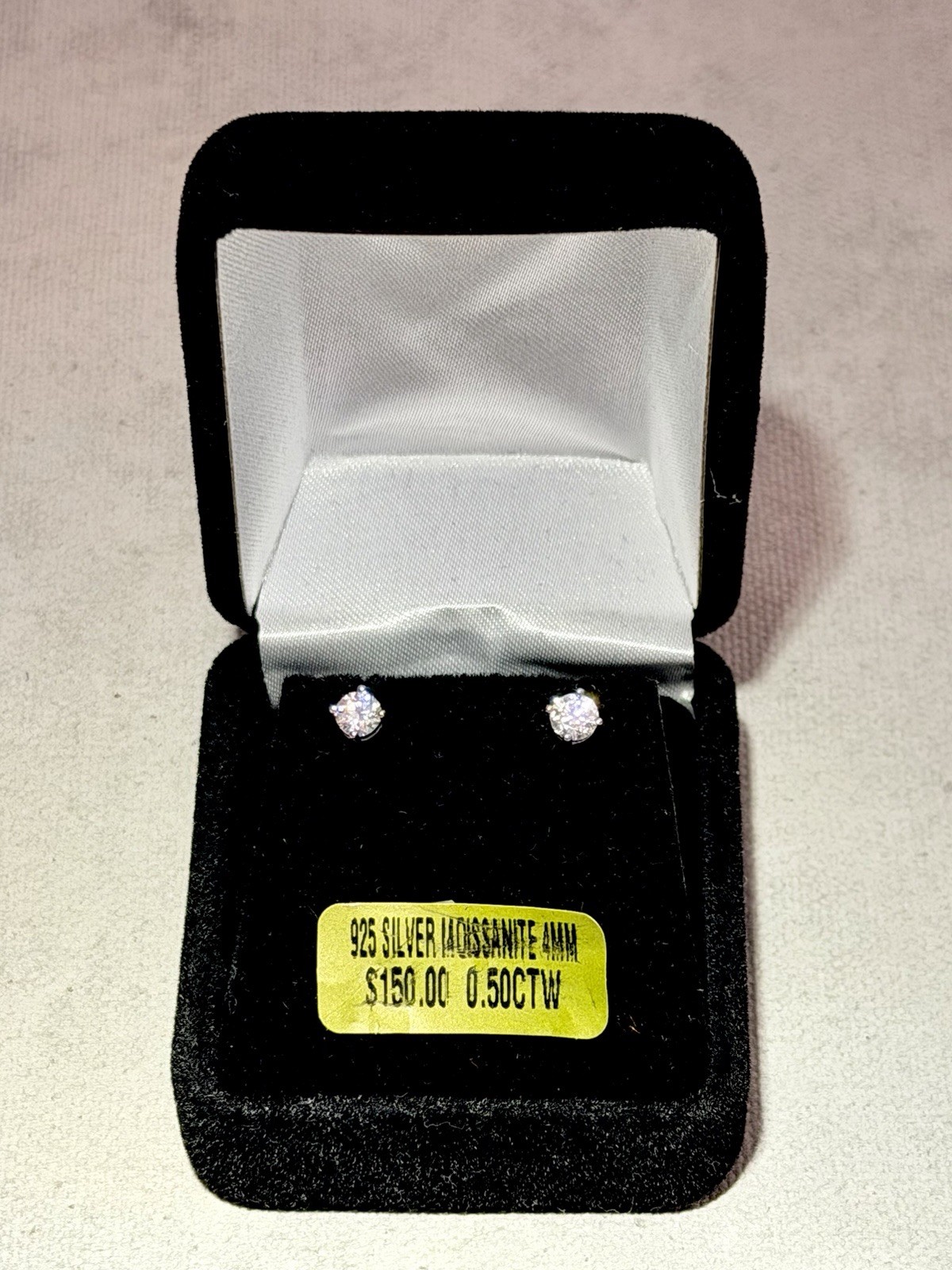 925 Sterling Silver Moissanite .50 CTW Push Back earrings