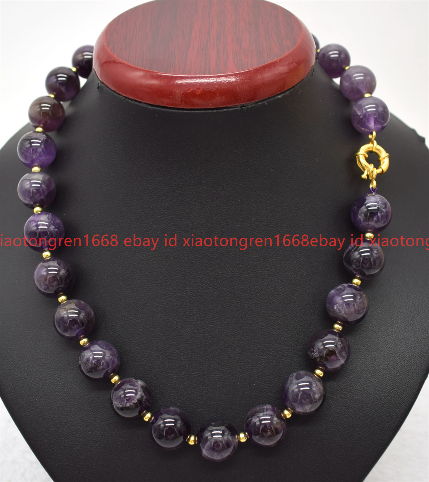 Pretty Natural 12mm Purple Amethyst Gemstone Round Beads Necklace 16-36in