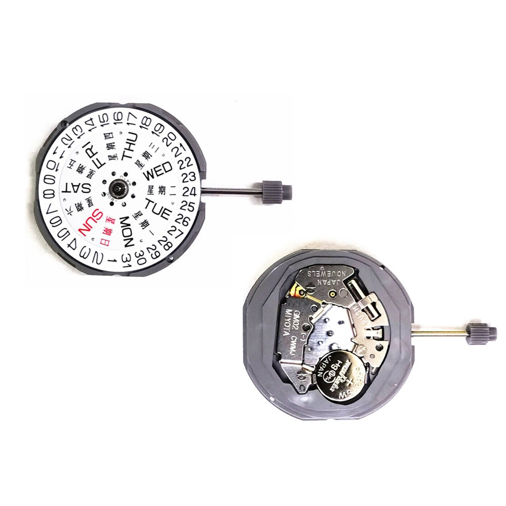 Quartz Watch Movement Sliver 3 Hands Replacement For MIYOTA GM02 GM00 Watch