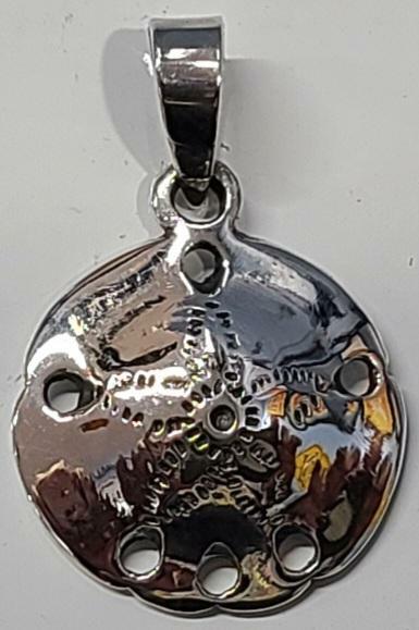 Sand Dollar pendant 925 Sterling Silver 1 inch high New # 4
