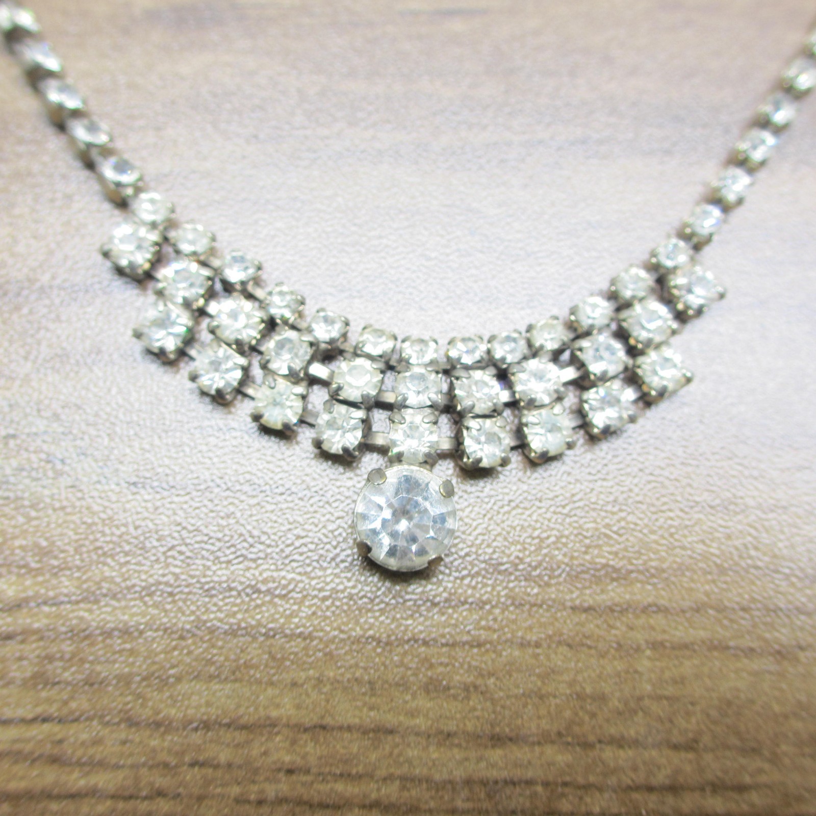 Vintage Rhinestone Necklace Wedding Special Occasion Choker 24 Inch