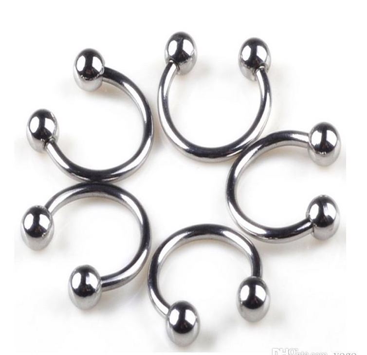 Set of 3 16-Gauge Horseshoe Rings 3 Sizes 8 10 & 12 mm Stainless Steel Nose Ear