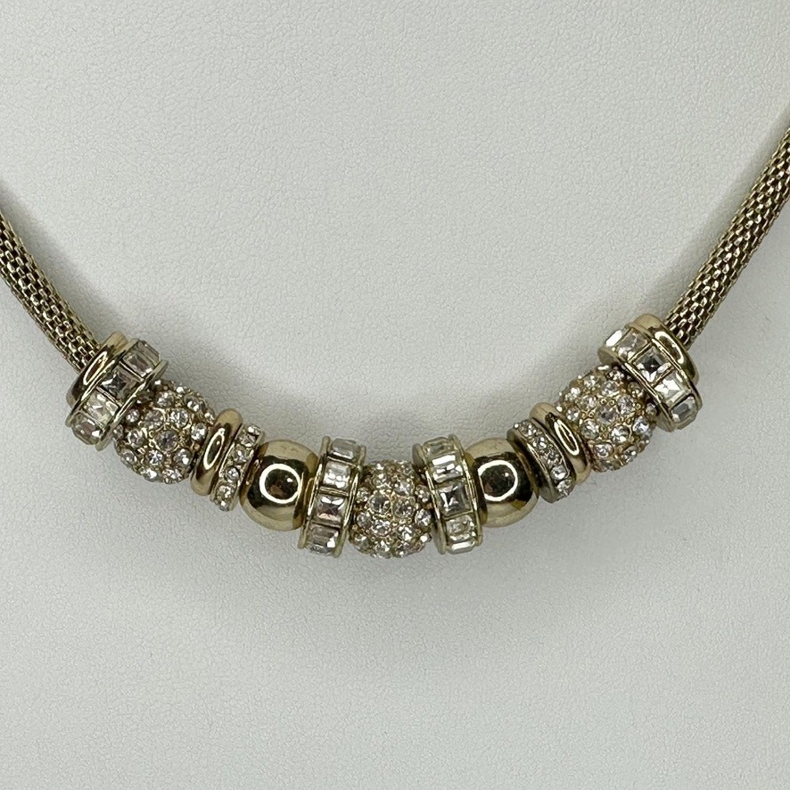 Chico’s Rhinestone Slide Bead Snake Chain Necklace 19-22.5in