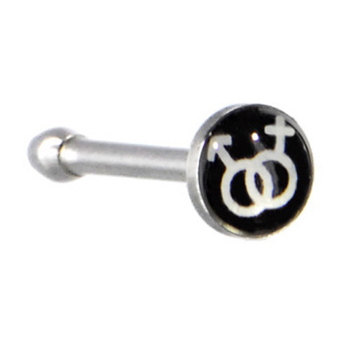 Pride Shack – Transgender Nose Ring – Male Female (Black & White) – LGBT Pride