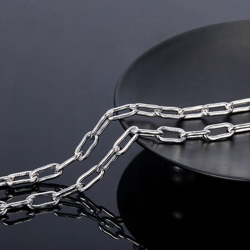 925 Sterling Silver Paperclip Chain Paperclip Necklace 3mm Free Shipping