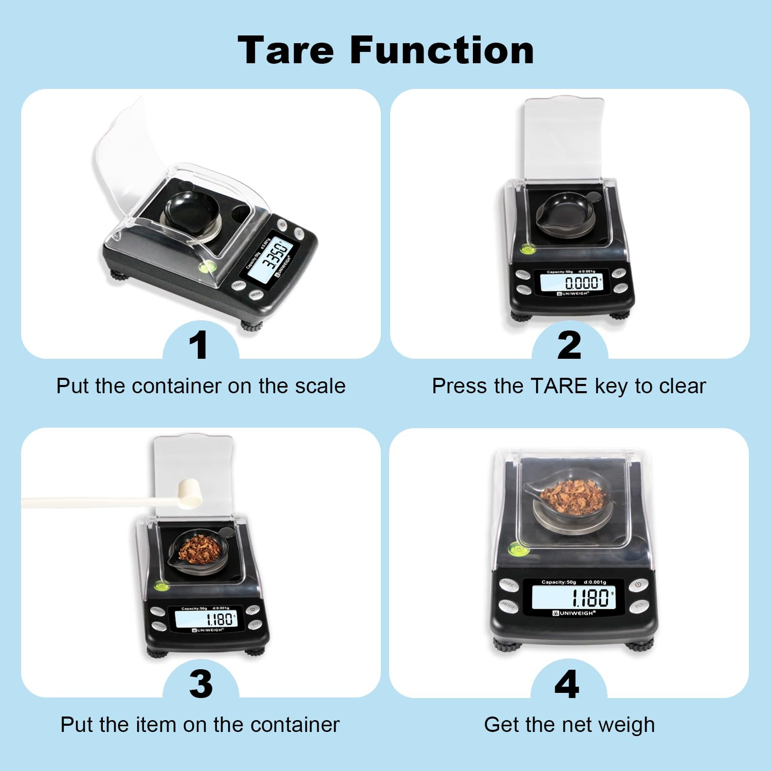 Digital Milligram Scale Accurate 0.001G/50G,Precision Mg Scale for Jewelry,Powde