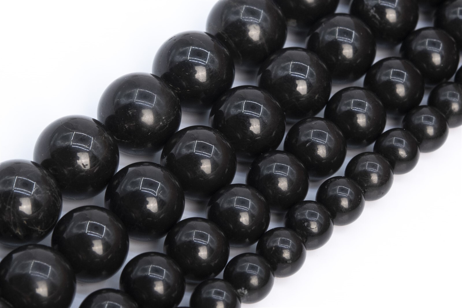Genuine Natural Russian Shungite Round Gemstone Loose Bead 4/5-6/8/10/11-12MM