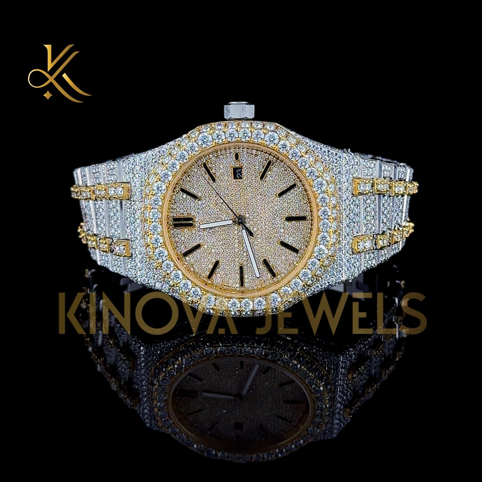 VVS1 Moissanite Diamond Iced Out Luxury Watch Bling Hip Hop
