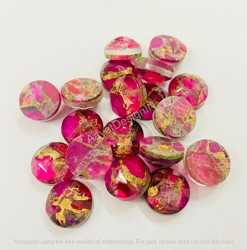 Natural Rani Copper Doublet Round Rose Cut Loose Gemstone 6mm-20mm
