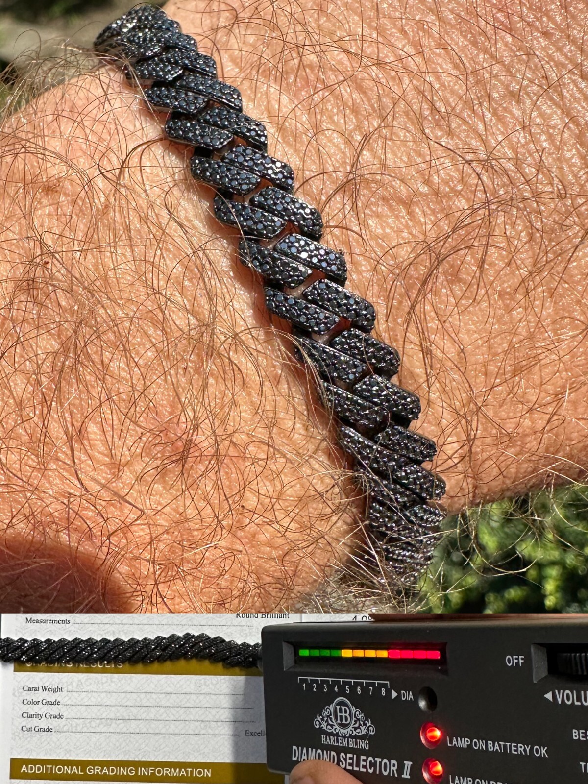 BLACK MOISSANITE 8mm Real Miami Cuban Link Prong Bracelet Iced Solid 925 Silver