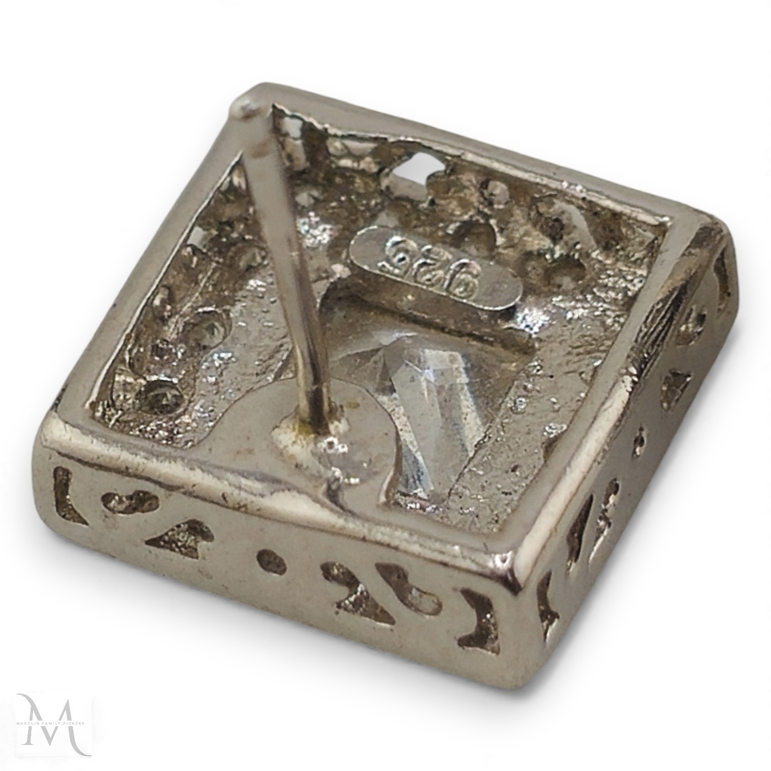 925 Silver Square Clear Gem Stud Earrings 5g Sparkling Classic Everyday Wear