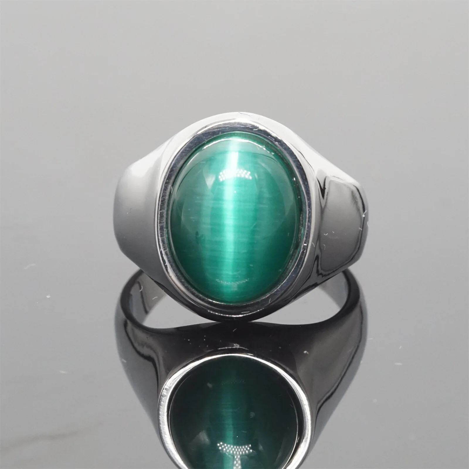 Multi Color Stone Vintage Stainless Steel Fashion Trendy Rings Size 7-12