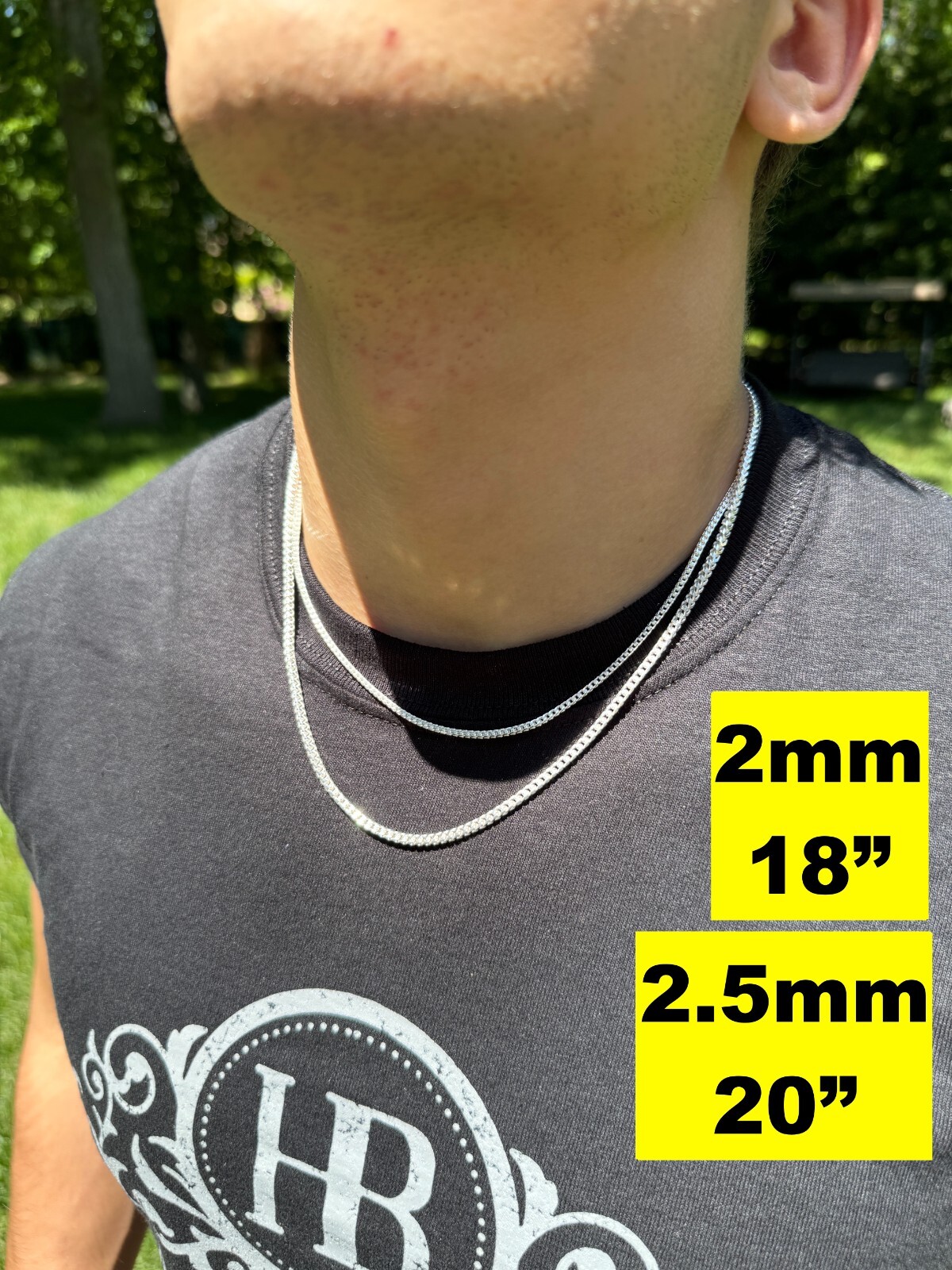 Real Solid 925 Sterling Silver Franco Chain 2-5mm Box Necklace Men Ladies 18-30″