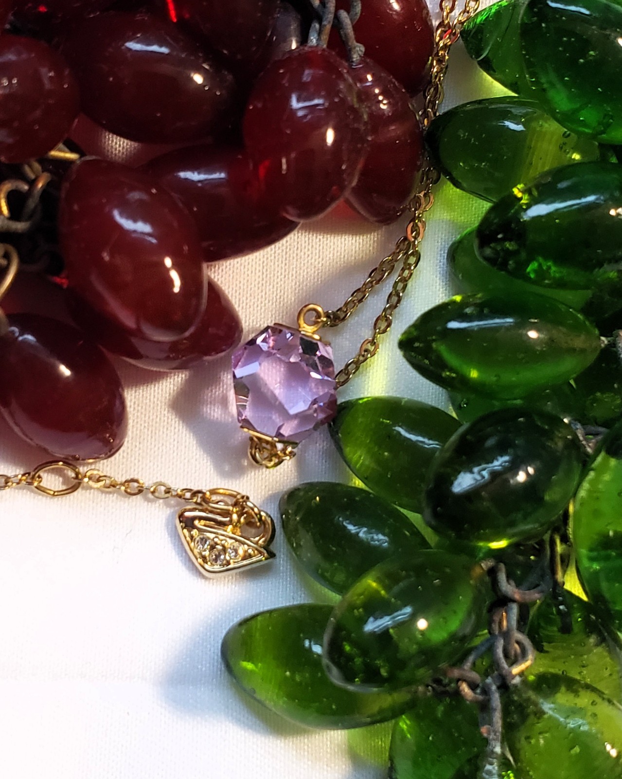 Swarovski “Nutshell Design Collection” Violet Hue Geometric Crystal Necklace