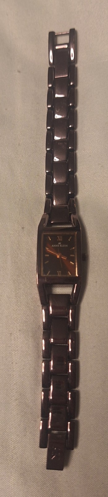 VTG Anne Klein Women’s Rectangular Brown Quartz Analog Metal Bracelet Watch 30m