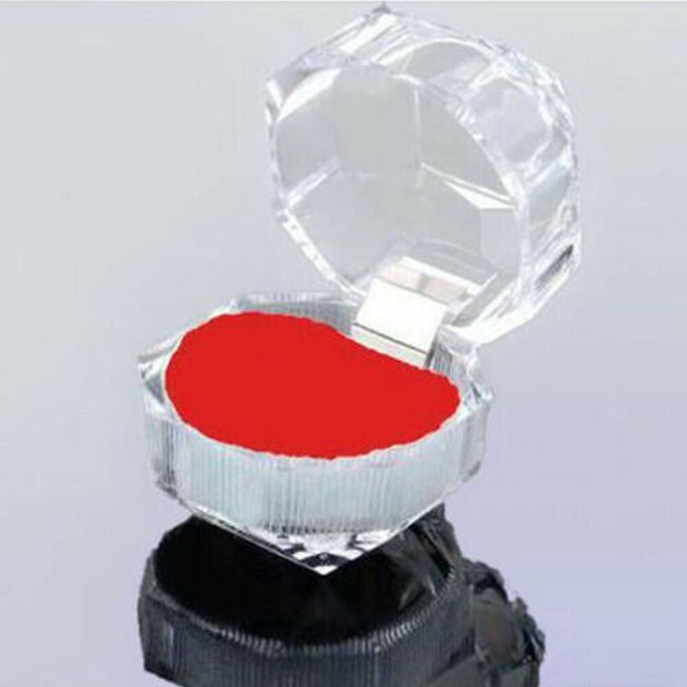 20/40 PCS Plastic Transparent Crystal Lots Jewelry Ring Display storage boxes