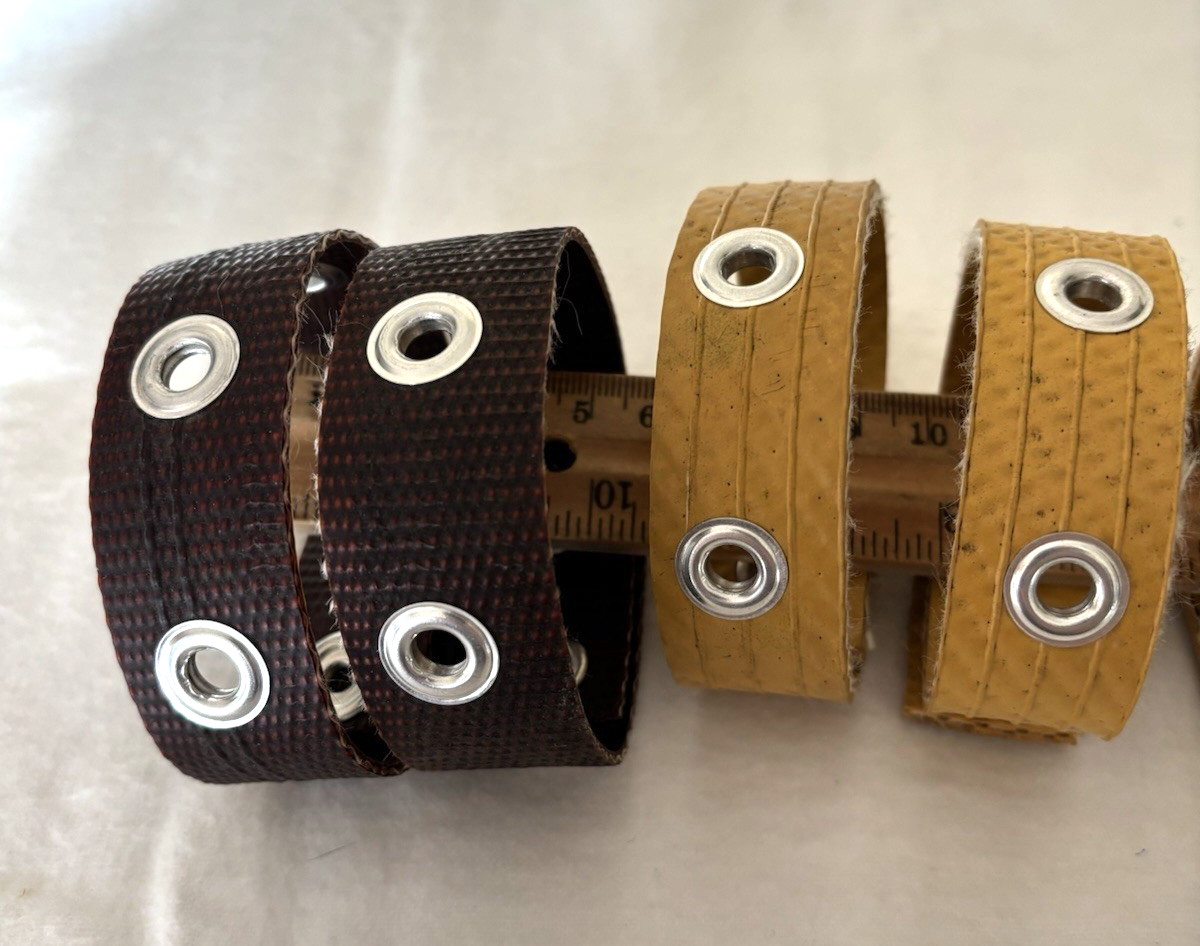 Repurposed /Recycled Fire Hose Bracelet Biker-Style, Snap Close, Grommets, 1×10