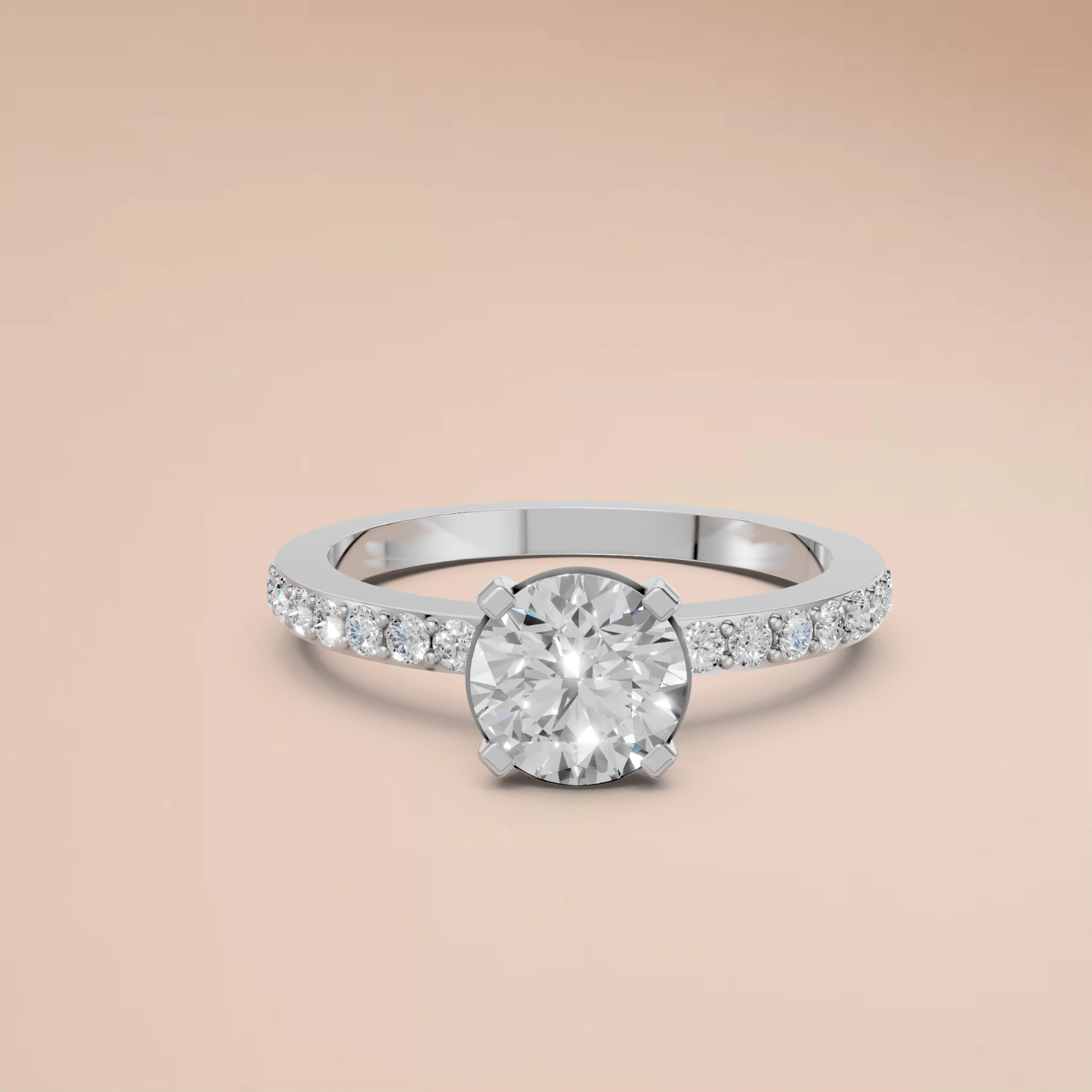 Celestia Aura Round Lab Grown Diamond Classic Solitaire Engagement Ring