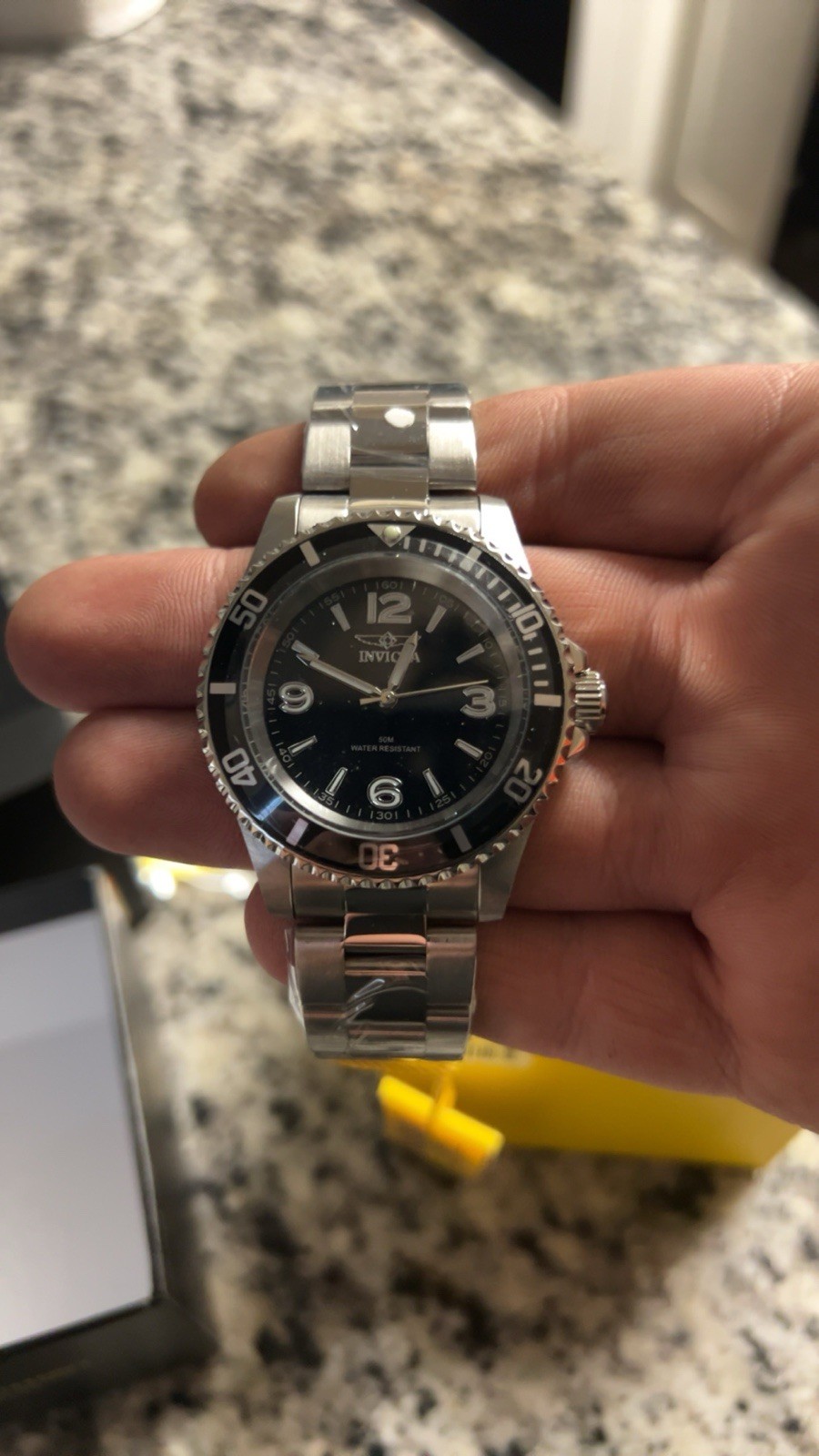 Invicta Pro Diver Men’s Quartz 42mm Black Dial SS Silver Bracelet w/ Box