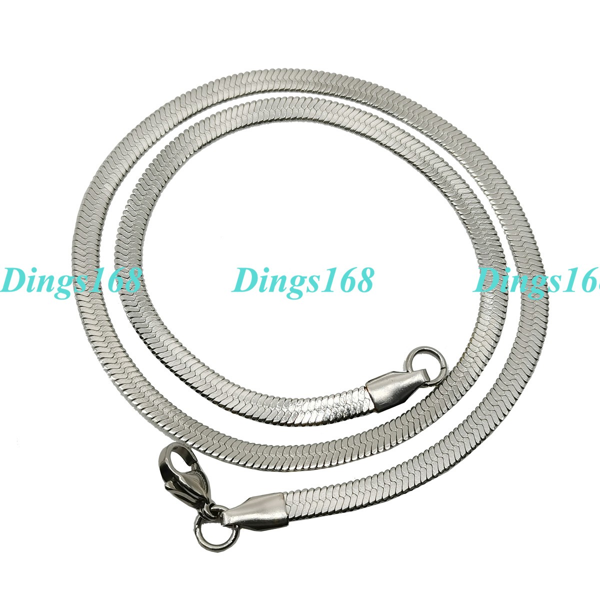 18K White Gold Filled 16 inch 5mm wide Italian Herringbone Choker Chain Necklace