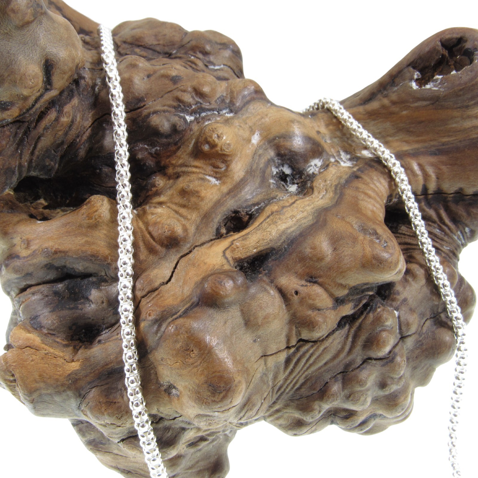Solid Genuine 925 Sterling Silver Women’s Italian Popcorn Garland Chain Necklace