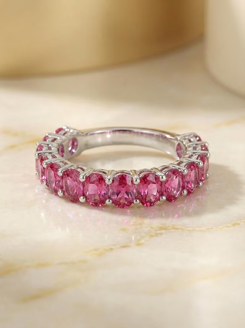 2.10 Ct Certified Stunning Pink Diamond 925 Silver Band Ring, Amazing Luster !