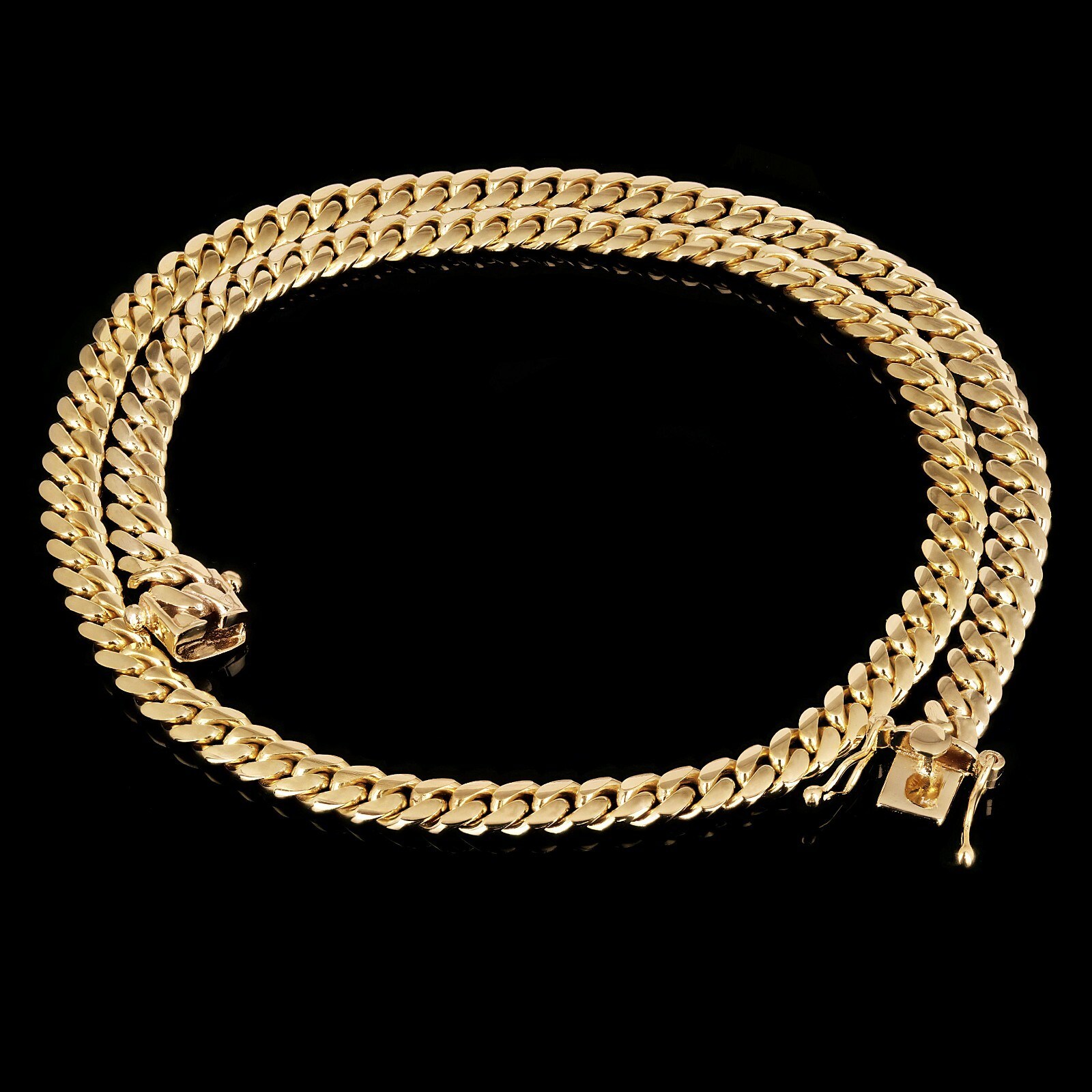 14k Yellow Gold Solid Miami Cuban Link Chain Necklace 24″ 6.5mm 72 grams