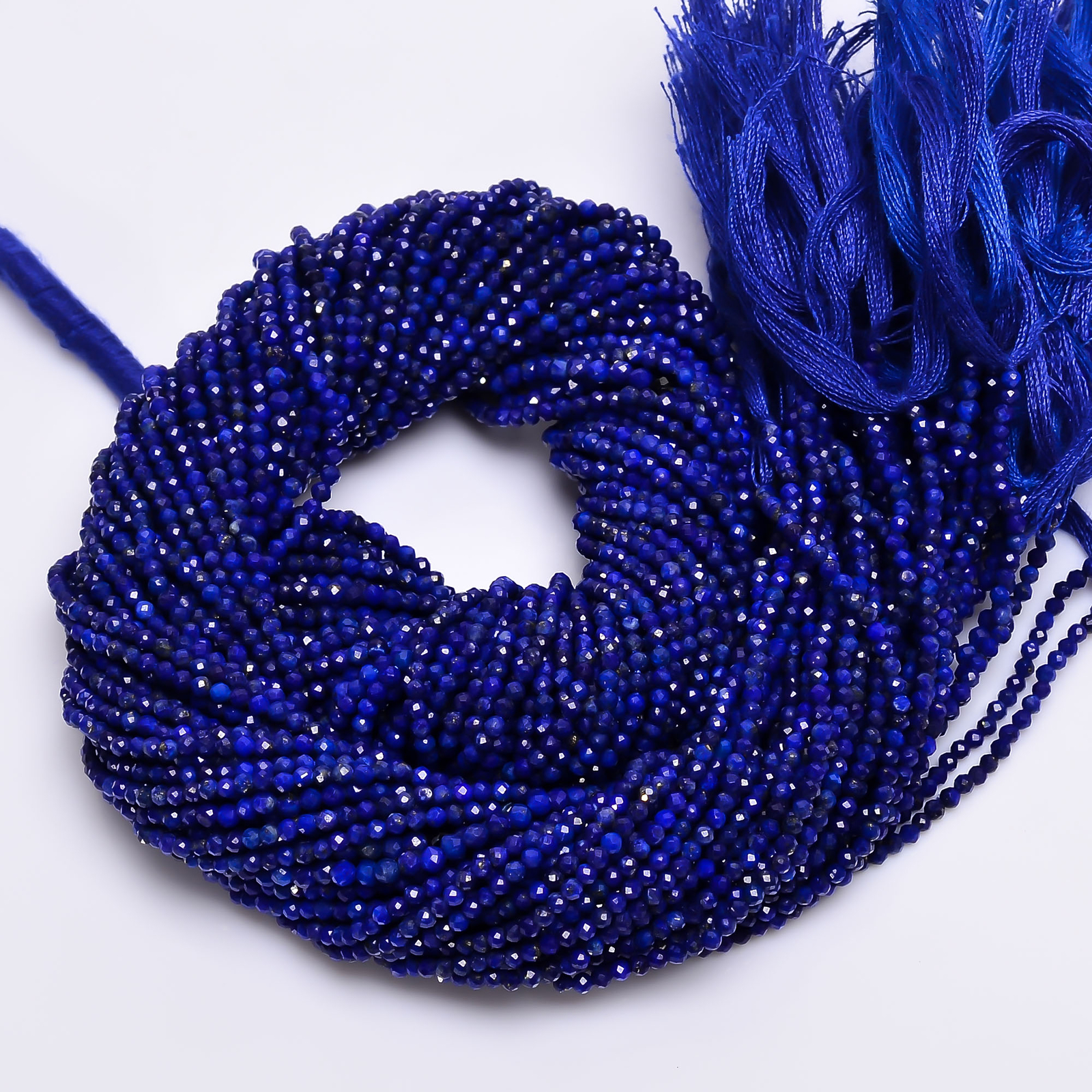 Natural Lapis Lazuli Gemstone Round Faceted Beads 2.5 mm Strand 13″ GB-256