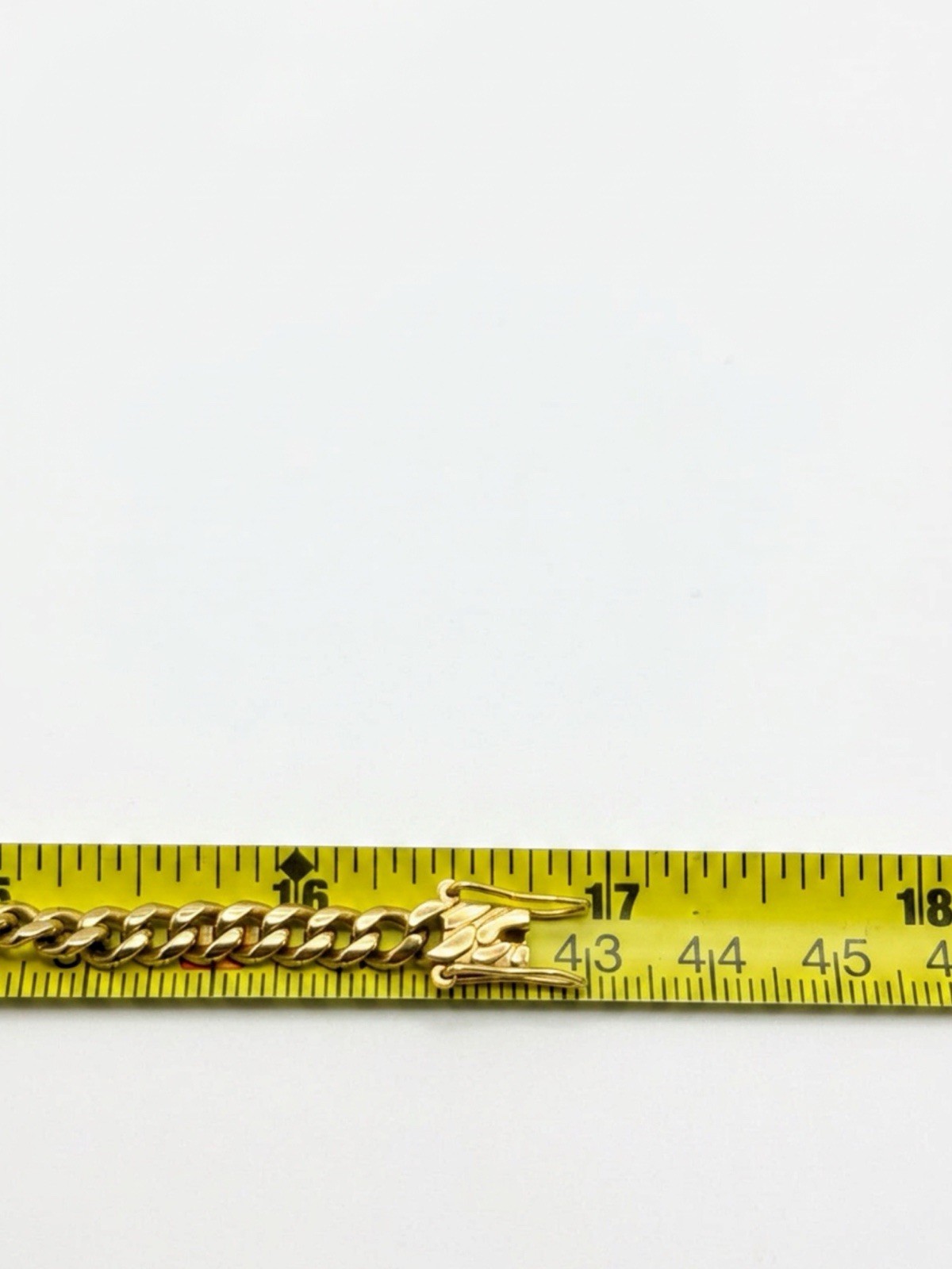 Gold Men’s 14k Yellow Gold Cuban Link Chain Necklace 18 in Box Clasp AGI