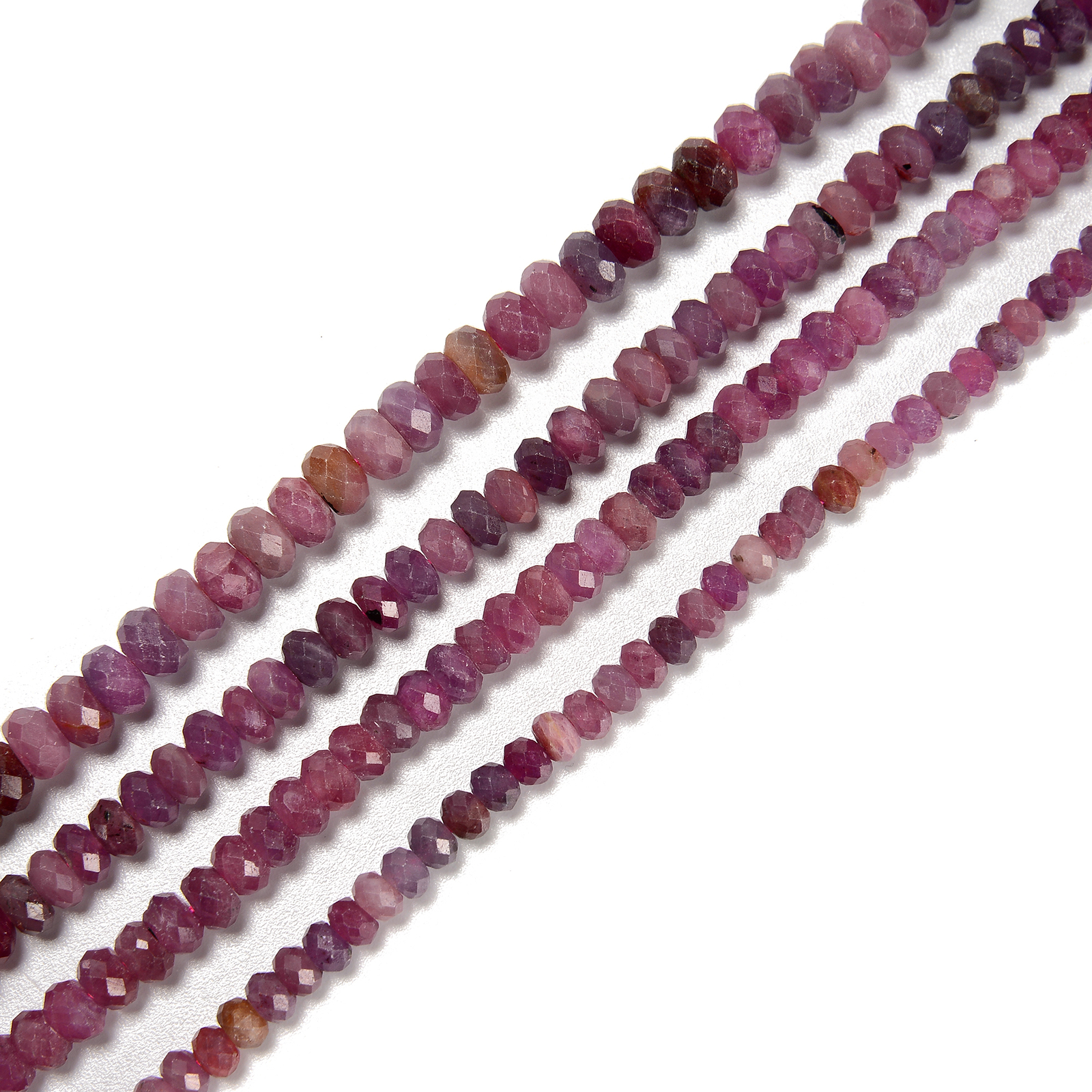 Natural Ruby Faceted Rondelle Beads Size 3x5mm 3x6mm 4x6mm 4x7mm 15.5” Strand
